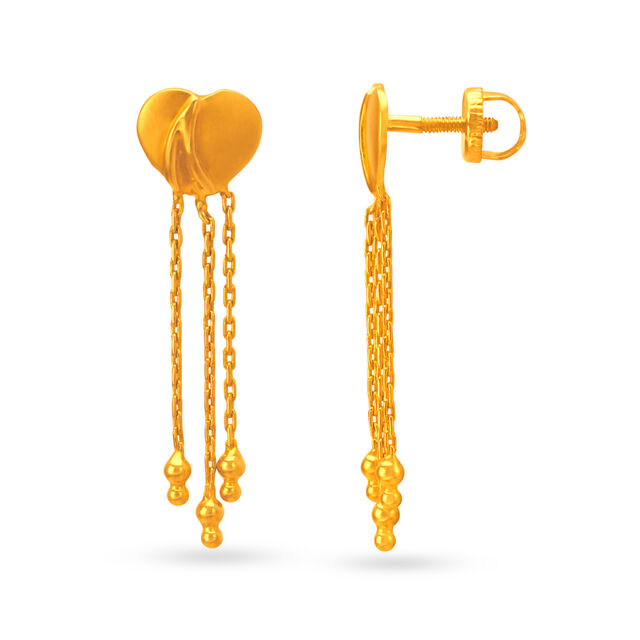 Contemporary 22 Karat Yellow Gold Heart Drops,,hi-res 2