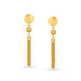 Fetching 22 Karat Yellow Gold Hanging Chain Drop Earrings 