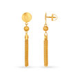Fetching 22 Karat Yellow Gold Hanging Chain Drop Earrings 2