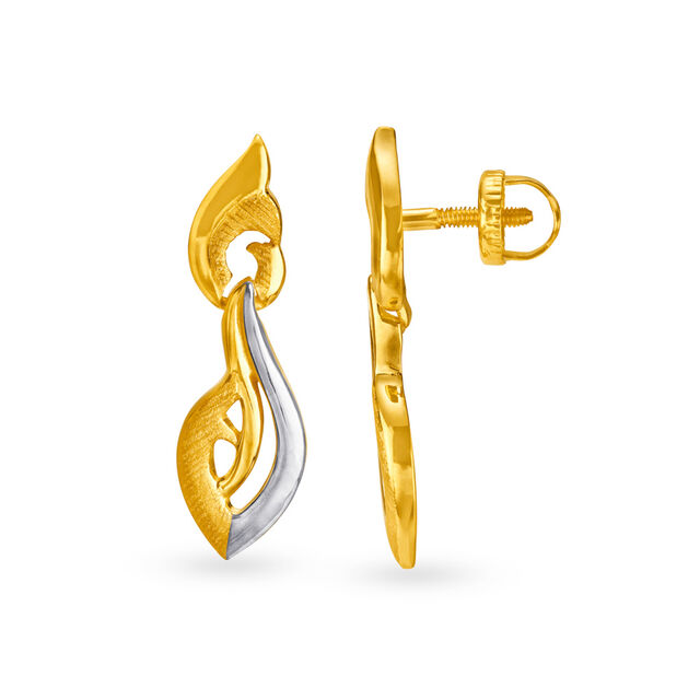 Captivating Abstract Gold Drop Earrings,,hi-res 2