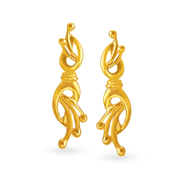 Exquisite 22 Karat Yellow Gold Paisley Drops 
