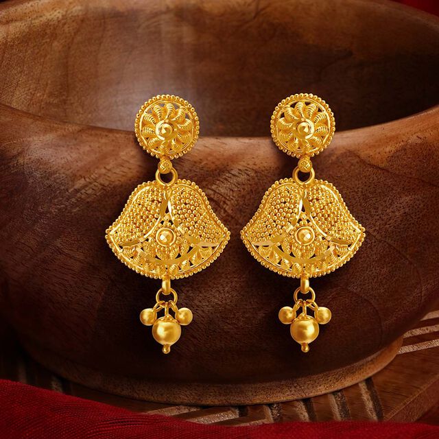 Majestic 22 Karat Yellow Gold Beaded Drops,,hi-res 