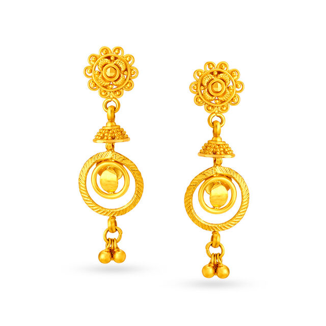 Tanishq 22 Karat Yellow Gold Drop Earrings,,hi-res 