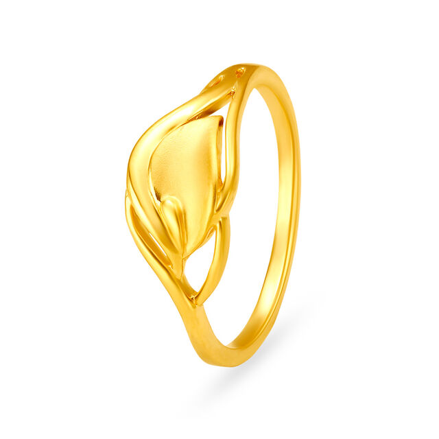 Ethereal 22 Karat Yellow Gold Floral Finger Ring