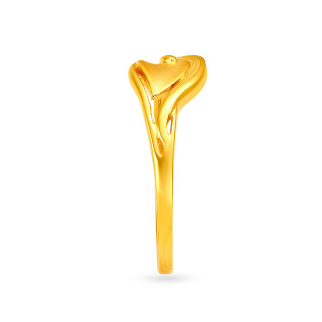 Ethereal 22 Karat Yellow Gold Floral Finger Ring