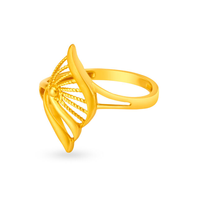 Intricate Gold Finger Ring with Jali Work,,hi-res 4