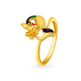 Majestic Exuberant Peacock Motif Gold Finger Ring 