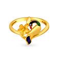 Majestic Exuberant Peacock Motif Gold Finger Ring 2