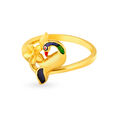 Majestic Exuberant Peacock Motif Gold Finger Ring 3
