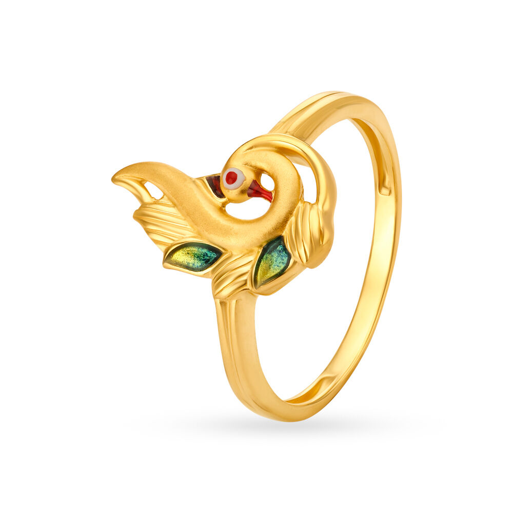 Peacock design gold finger ring 2025