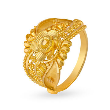 Opulent Floral Gold Ring
