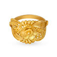 Opulent Floral Gold Ring,,hi-res 2