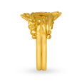Paisley motifs carved gold finger ring 4