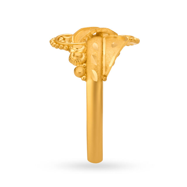 Decorated 22 Karat Yellow Gold Floral Ring,,hi-res 3