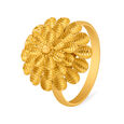 Hypnotic 22 Karat Yellow Gold Flower Ring,,hi-res 