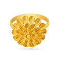 Hypnotic 22 Karat Yellow Gold Flower Ring,,hi-res 2