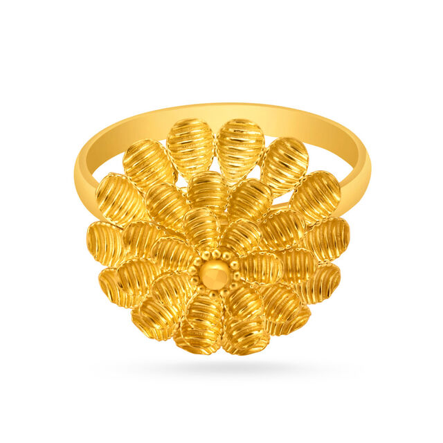 Hypnotic 22 Karat Yellow Gold Flower Ring,,hi-res 2