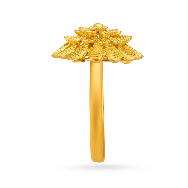 Hypnotic 22 Karat Yellow Gold Flower Ring,,hi-res 3