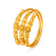 Opulent 22 Karat Yellow Gold Spiral Beaded Ring,,hi-res 