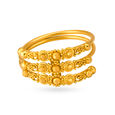 Opulent 22 Karat Yellow Gold Spiral Beaded Ring,,hi-res 2