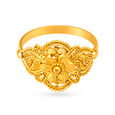 Exquisite Floral Gold Finger Ring,,hi-res 2