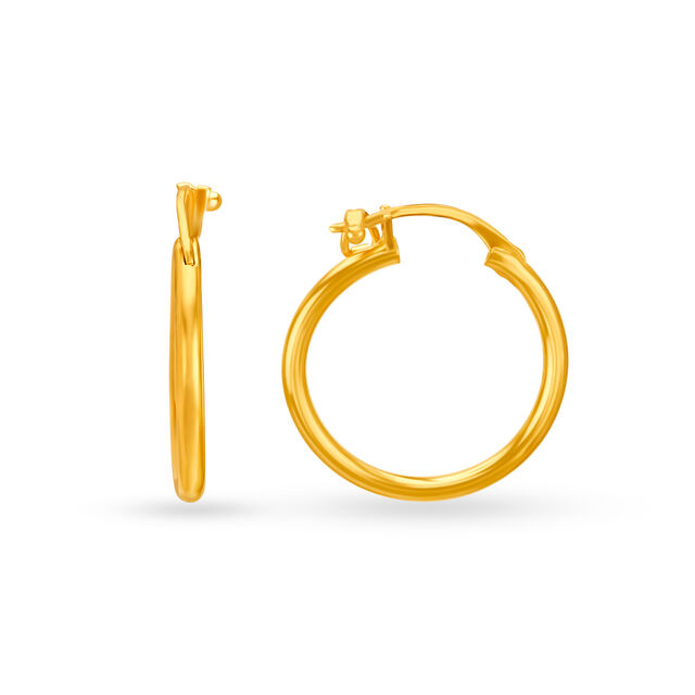 Timeless 22 Karat Yellow Gold Hoop Earrings,,hi-res