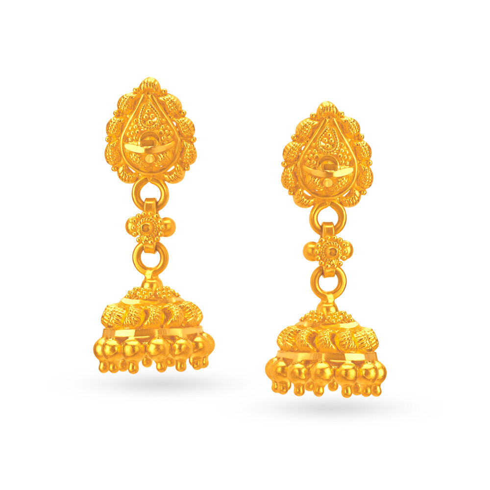 Gold jhumka pattern on sale