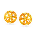 Stunning 22 Karat Yellow Gold Floral Stud Earrings 