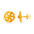 Stunning 22 Karat Yellow Gold Floral Stud Earrings 2