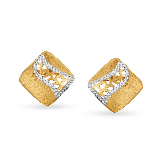 Stylish Gold Pendant and Earrings Set,,hi-res 2