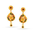 Radiant 22 Karat Yellow Gold Floral Teardrop Necklace And Earrings Set 3