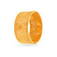 Enrapturing 22 Karat Yellow Gold Paisley Filigree Cuff Bangle,,hi-res 2