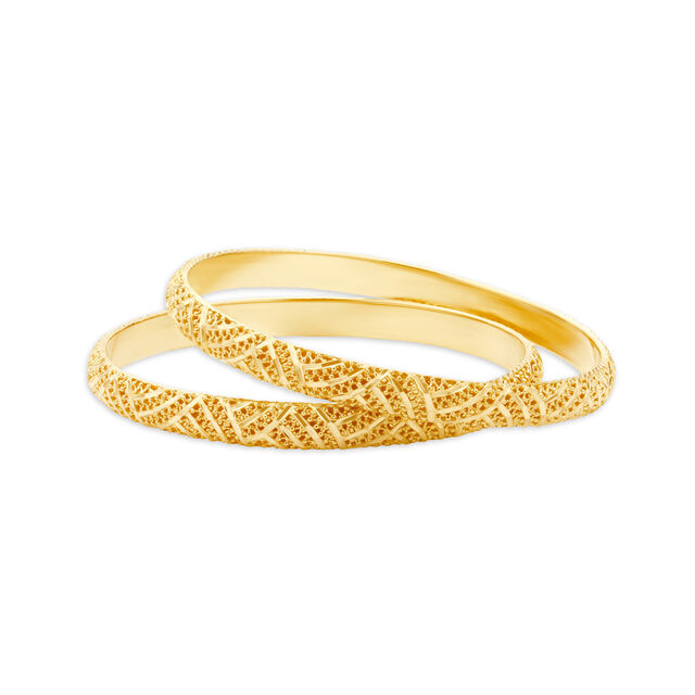 Glimmering 22 Karat Yellow Gold Beaded Bangle,,hi-res 