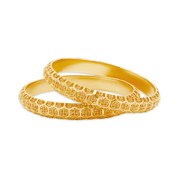 Rapturing 22 Karat Yellow Gold Hexagon Bangle