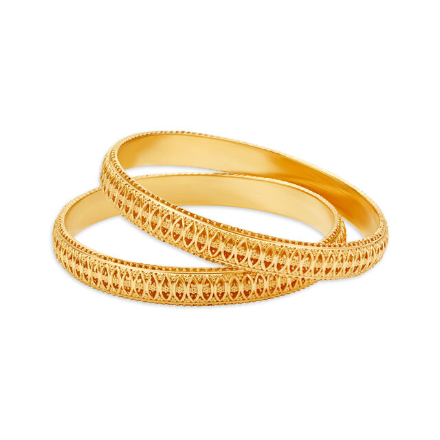 Shimmering 22 Karat Yellow Gold Navette Bangle,,hi-res 