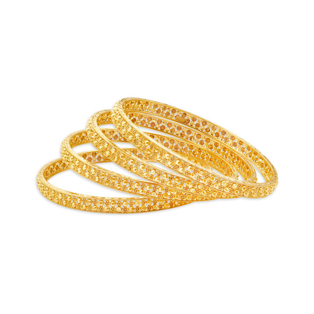 Dainty Set of Gold Bangles,,hi-res 