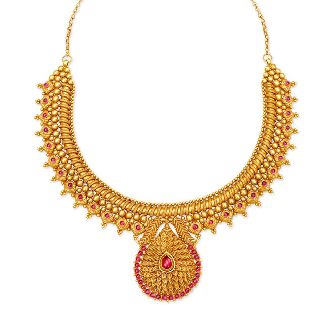 Queenly Antique Gold Necklace,,hi-res 2