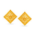 Ornate Gold Stud Earrings 