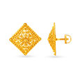 Ornate Gold Stud Earrings 2