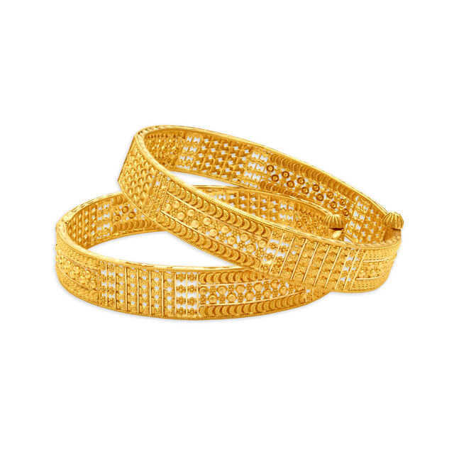 Ornate Gold Bangle,,hi-res 