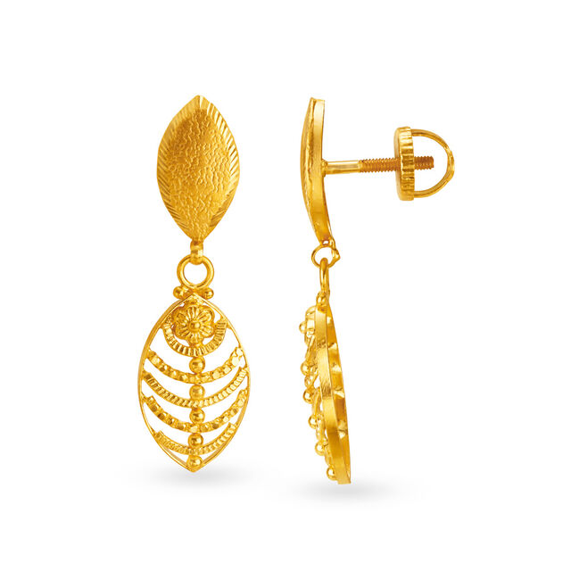 Gold Leaf Long Drops 22 Karat Yellow,,hi-res 2