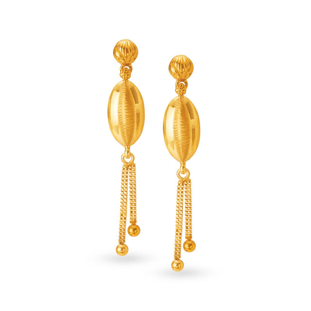 Luxurious 22 Karat Yellow Gold Oval Drops,,hi-res