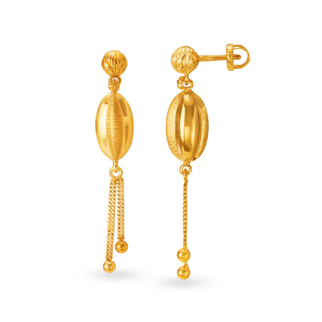 Luxurious 22 Karat Yellow Gold Oval Drops,,hi-res