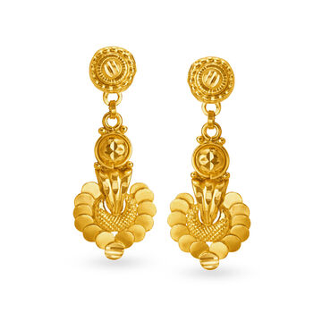 Elaborate 22 Karat Yellow Gold Coined Drops