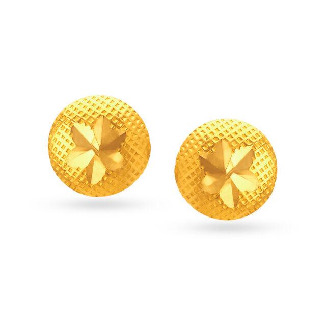 Vivacious 22 Karat Yellow Gold Floral Conical Drops,,hi-res 2