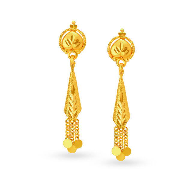 Timeless 22 Karat Yellow Gold Drop Earrings 2