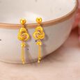 Eclectic 22 Karat Yellow Gold Hanging Crescent Drops,,hi-res 