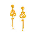 Eclectic 22 Karat Yellow Gold Hanging Crescent Drops,,hi-res 2