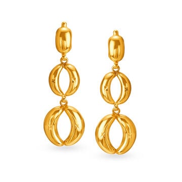 Half Moon Gold Drop Earrings