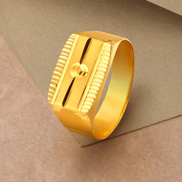 Geometric 22 Karat Yellow Gold Embossed Ring,,hi-res 